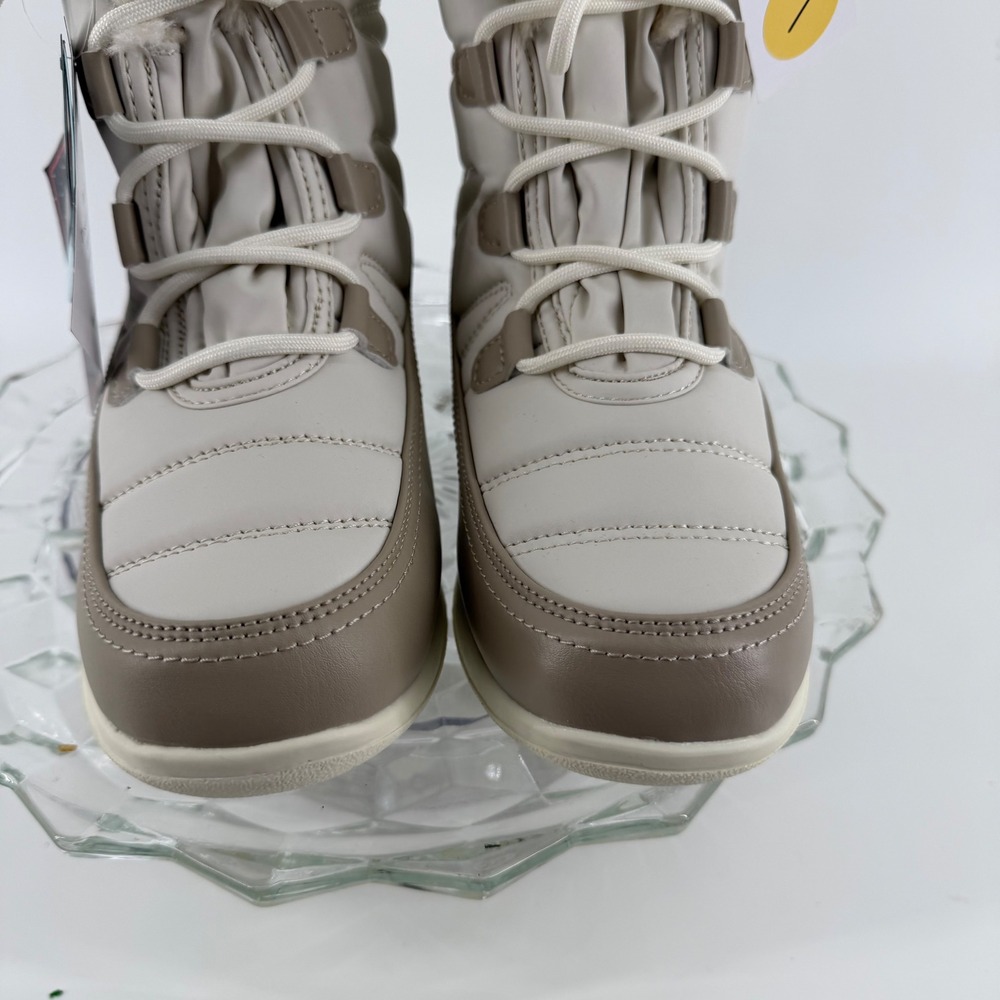 Totes Waterproof Insulated Winter Sno Boot Women Size 7 Cream Tan Faux Fur Lined - Picture 7 of 16